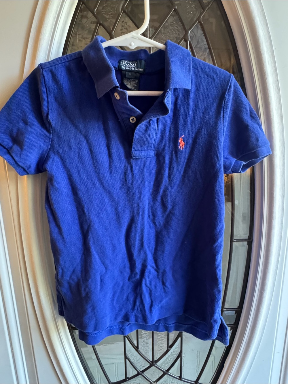 Polo by Ralph Lauren Boys Size 5 Royal Blue Orange Pony Polo Shirt
